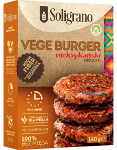 Soligrano Vegán Burger Alappor Mexikói ízesítéssel 140 g