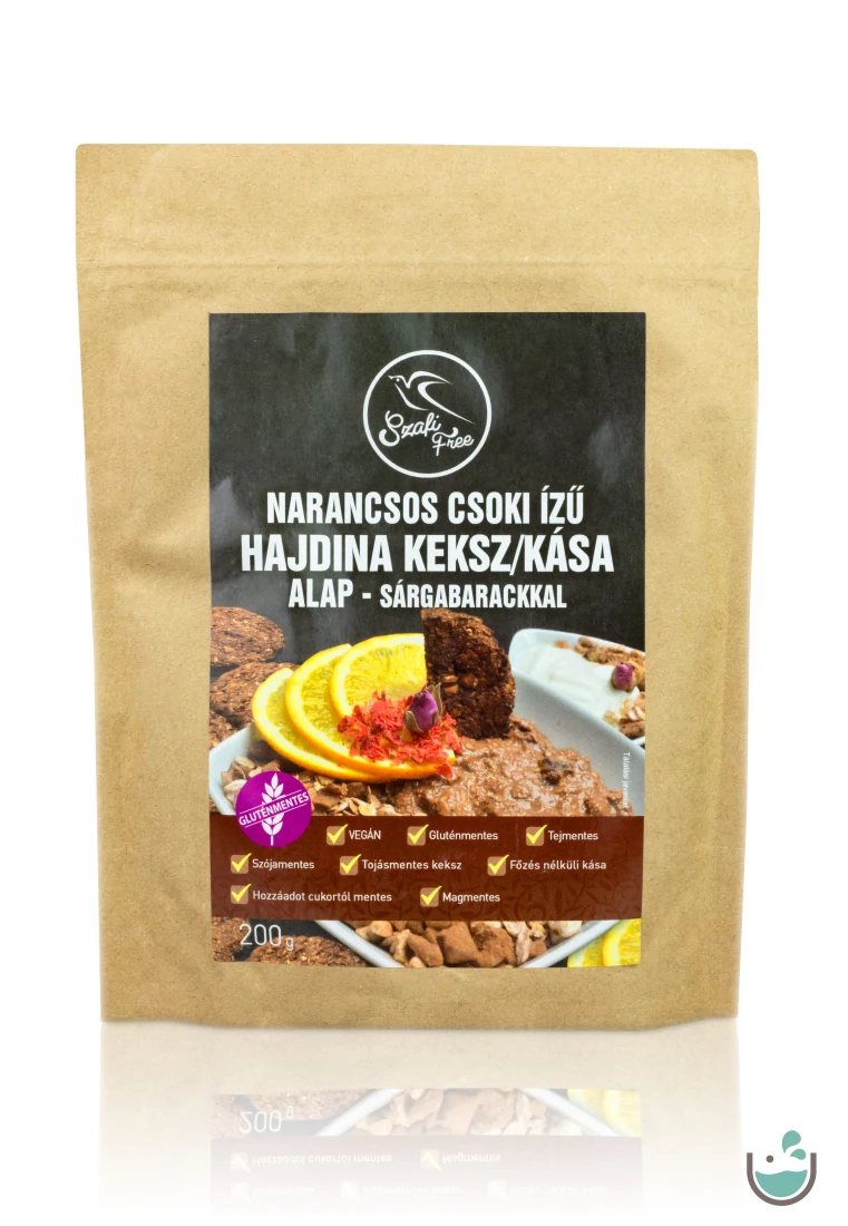 Szafi Free narancsos csoki ízű hajdina keksz/kása alap – sárgabarackkal 200 g