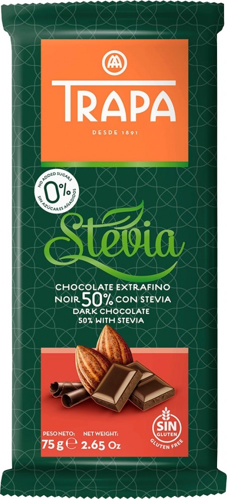 Trapa Stevia nsa 50% étcsokoládé 75 g
