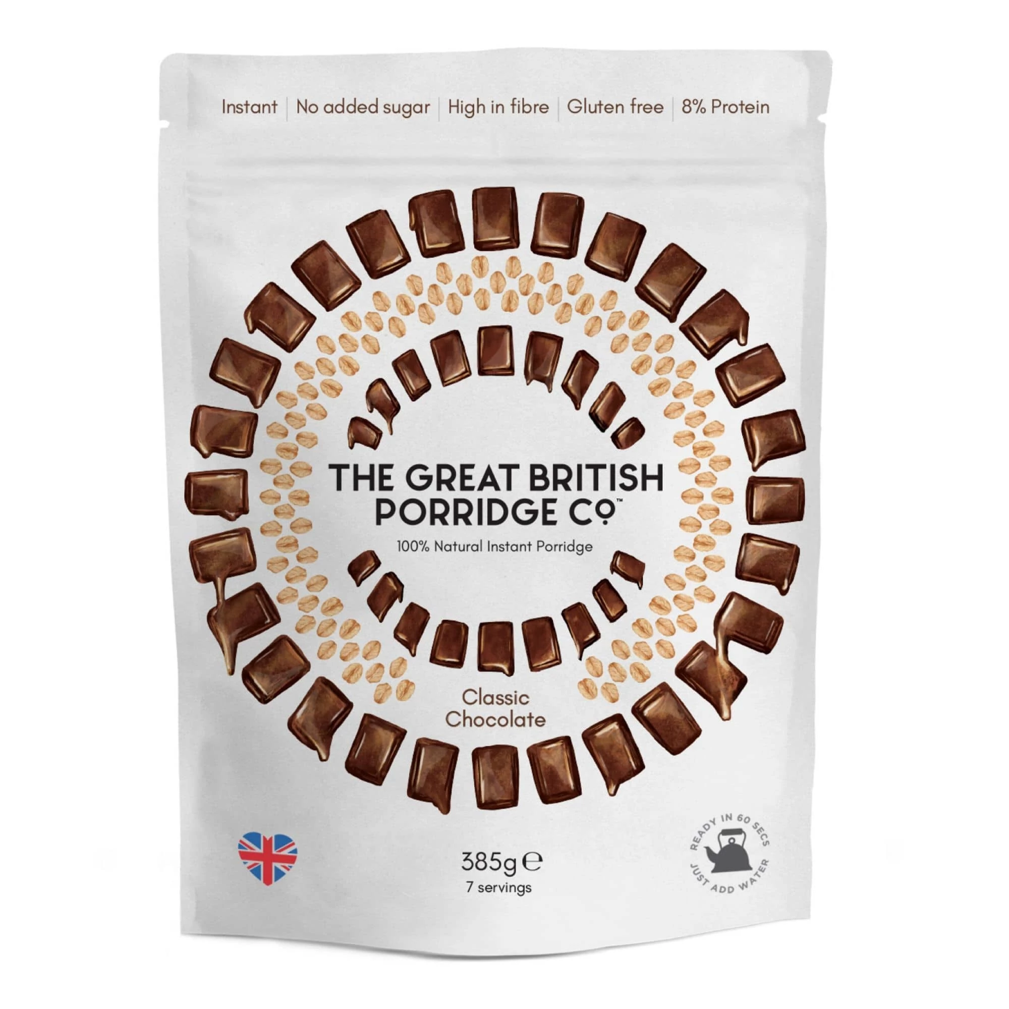 The Great British Porridge Csokoládés instant zabkása (gluténmentes) 385 g