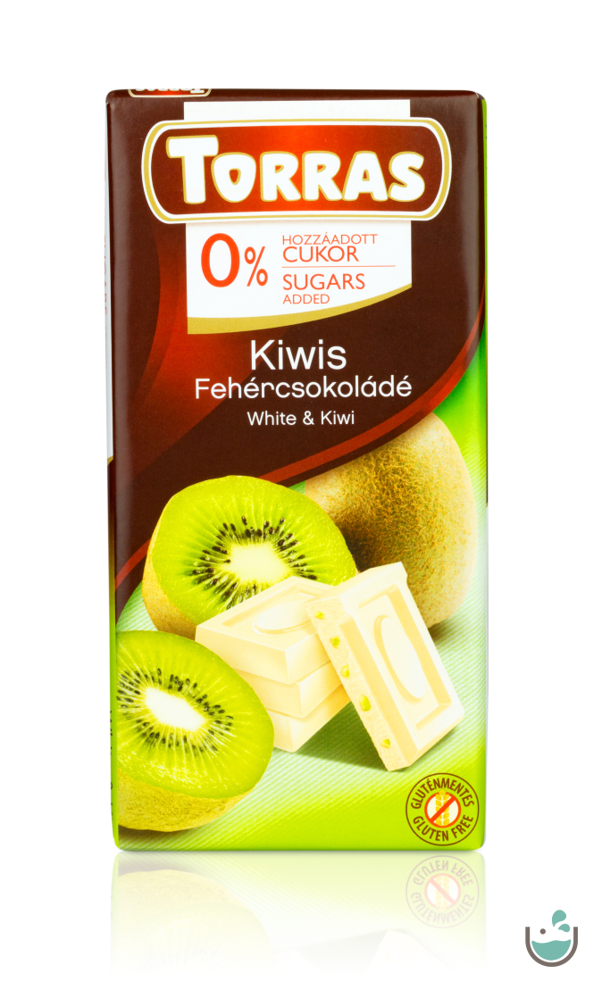 Torras Kiwis fehércsokoládé hozzáadott cukor nélkül (gluténmentes) 75 g