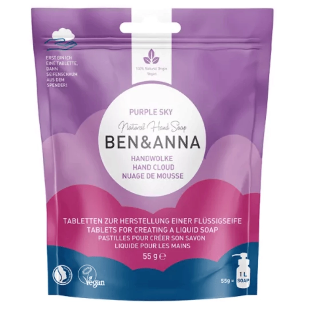 BEN&ANNA Purple Sky natúr szappantabletta (szappanhab-adagolóhoz) 10 db(55 g)