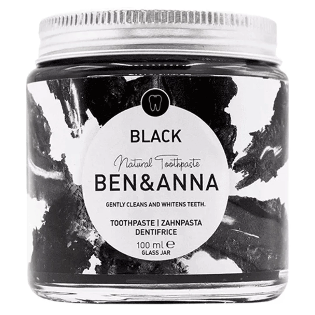 BEN&ANNA Tégelyes fehérítő fogkrém aktív szénnel 100 ml