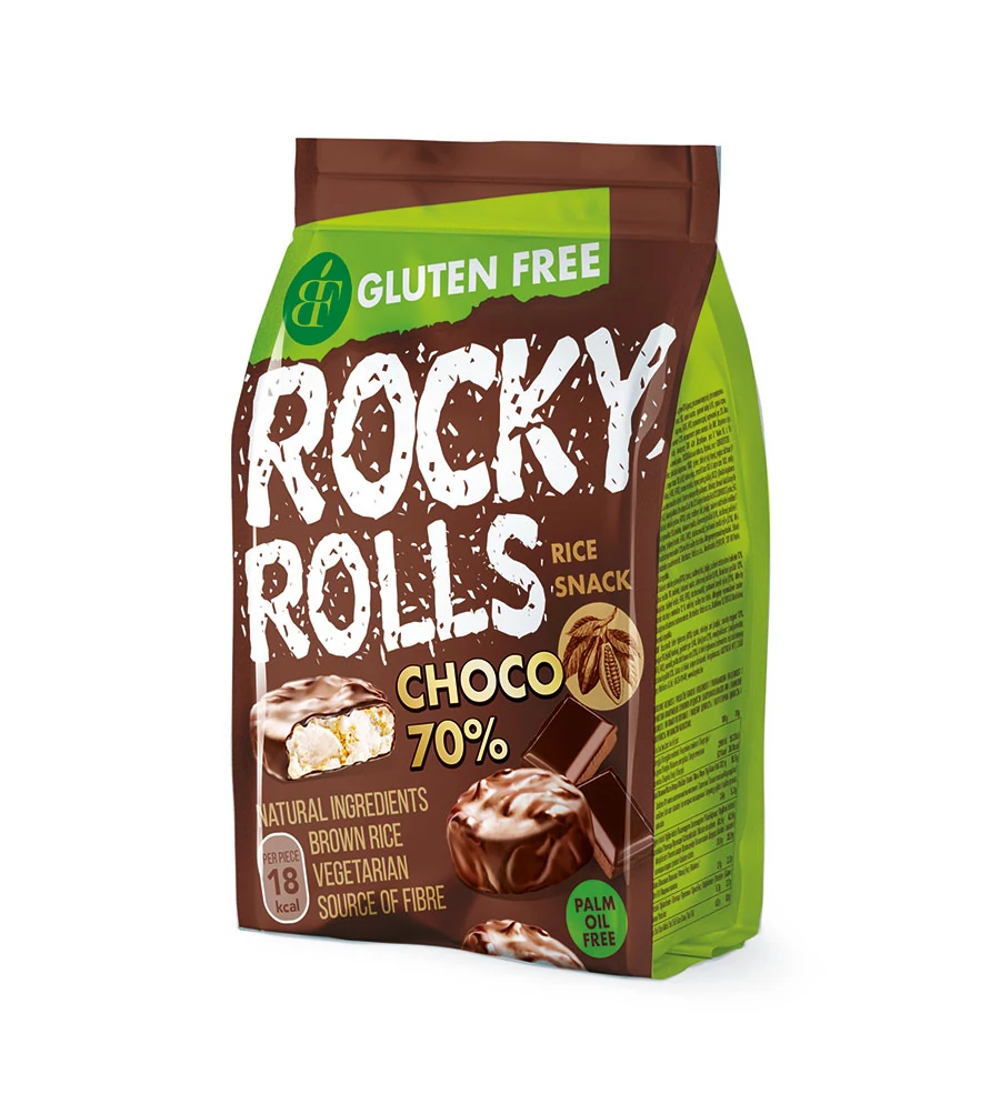 Benlian Rocky Rolls - 70% ÉT ízű puff. rizs korong csok.bev 70 g