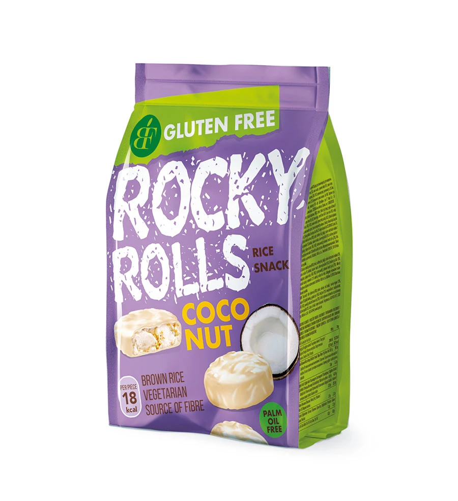 Benlian Rocky Rolls - KÓKUSZ ízű puff. rizs korong csok.bev 70 g
