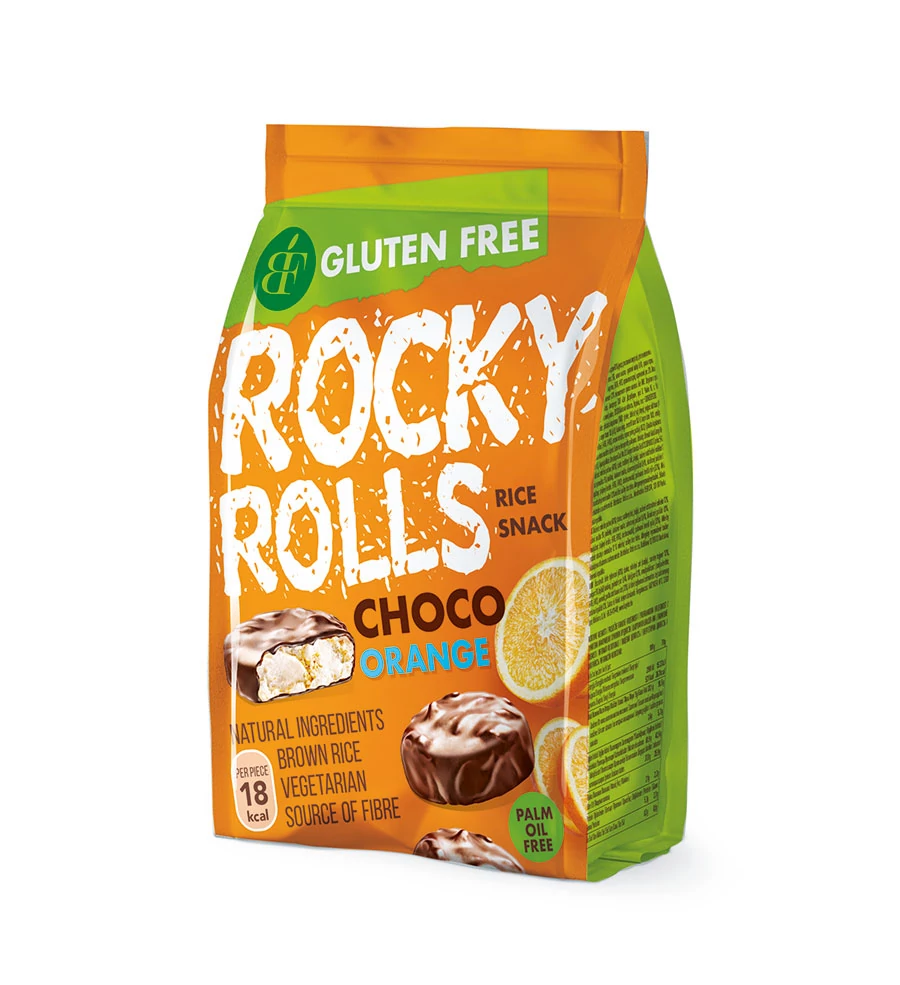 Benlian Rocky Rolls - NARANCS ízű puff. rizs korong csok.bev 70 g