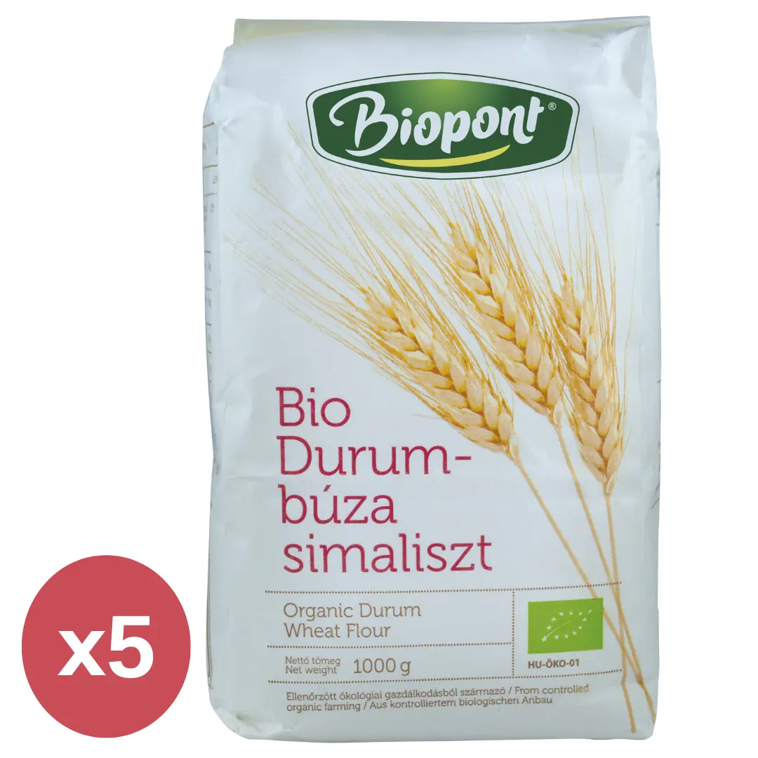 Biopont Durumbúzaliszt sima 5X1000 g