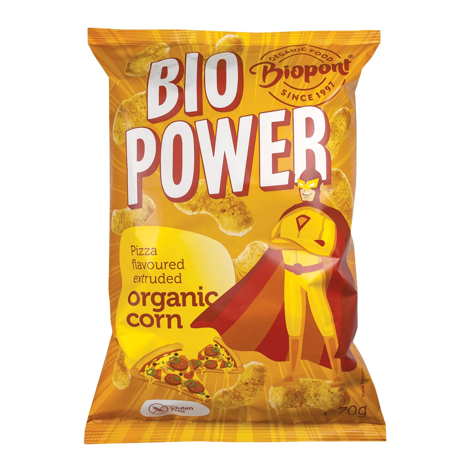 Biopont Extrudált kukorica, pizza ízesítéssel, gluténmentes  70 g