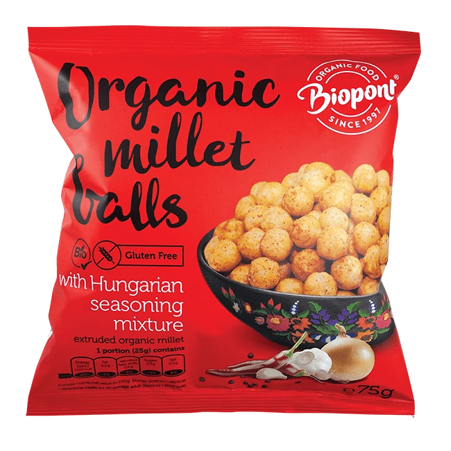 Biopont Extrudált kölesgolyó, magyaros ízesítésű 75 g
