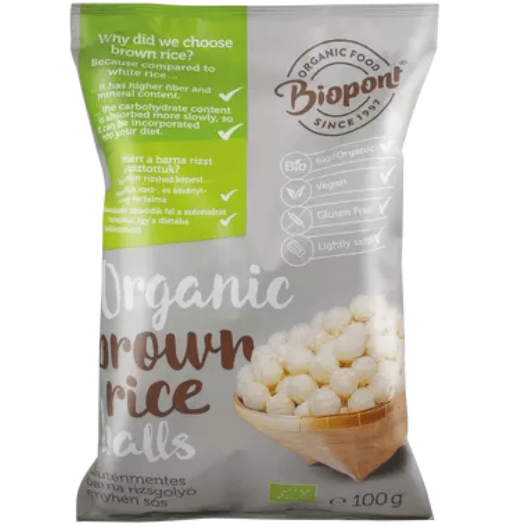 Biopont Extrudált Barna Rizsgolyó, enyhén sós 100 g