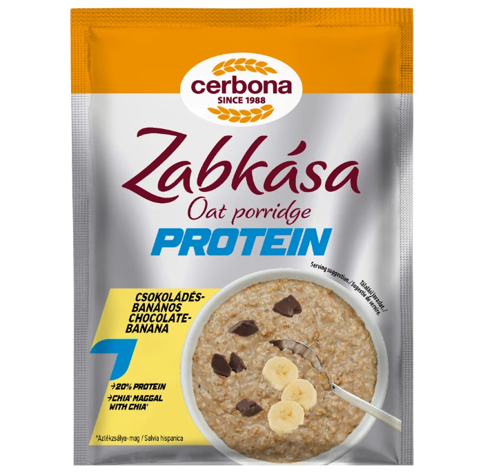 Cerbona Csokoládés-banános protein zabkása 60 g