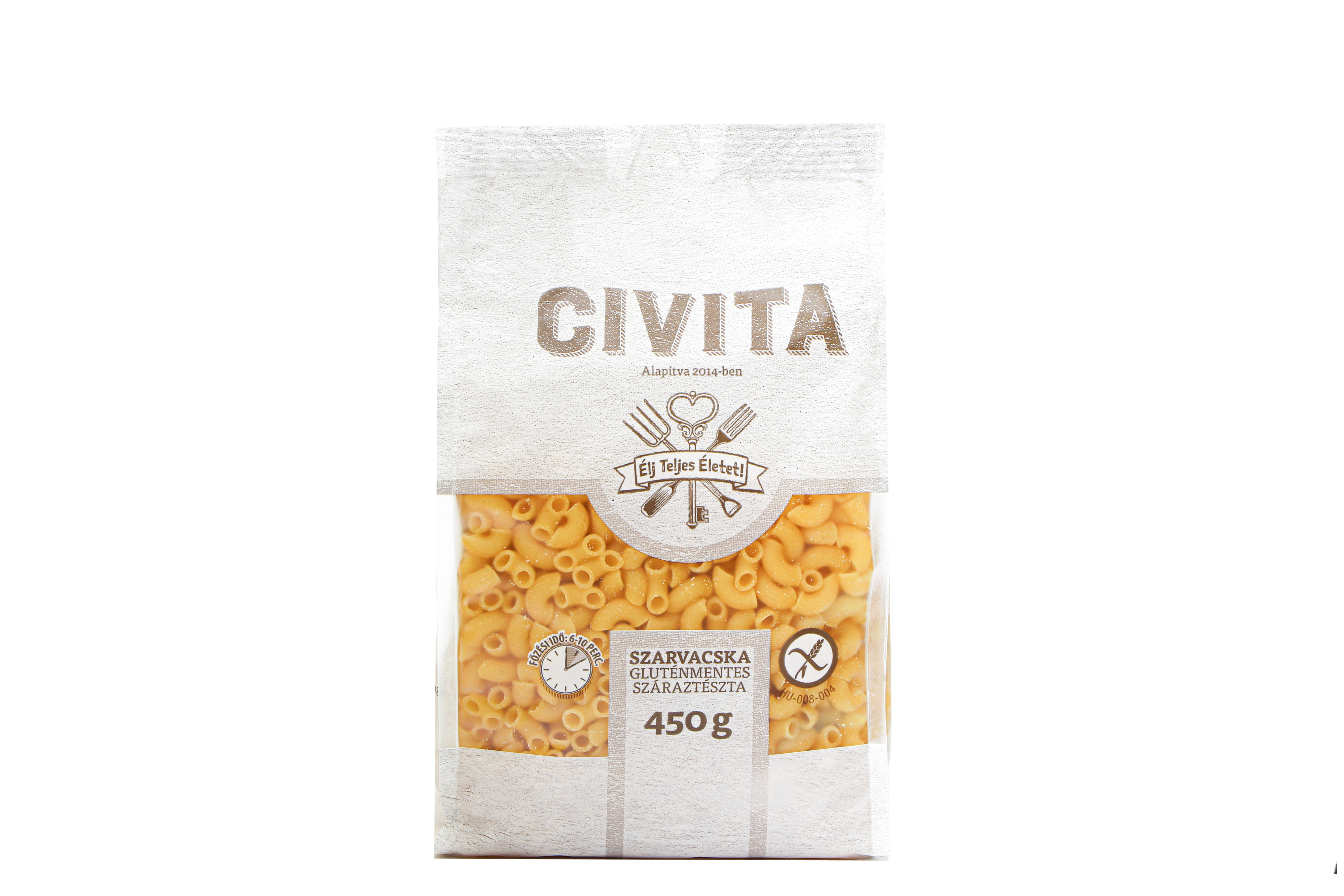 CIVITA Kukorica száraztészta szarvacska 450 g