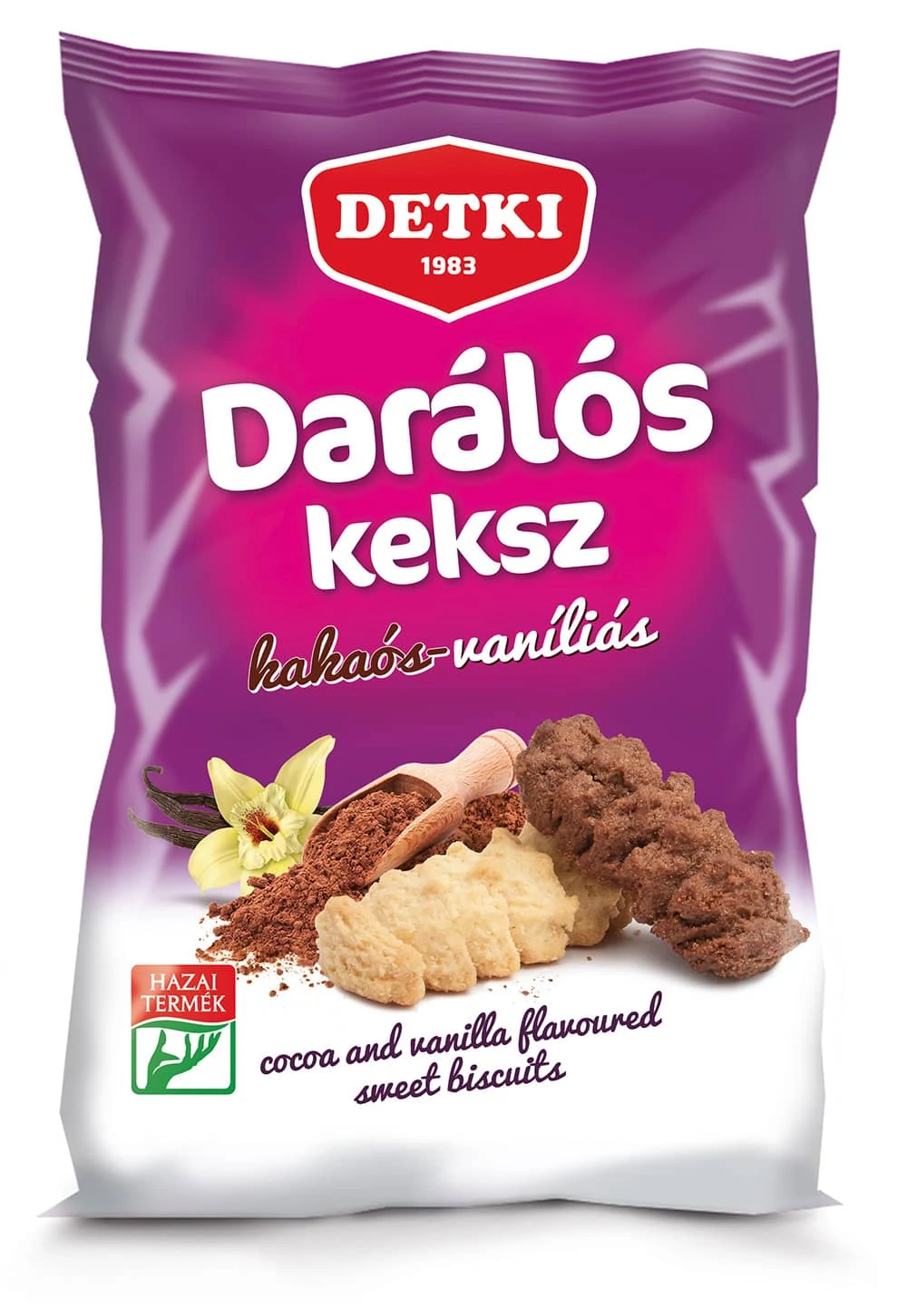 Detki darálós vaníliás és kakaós omlós keksz 200g