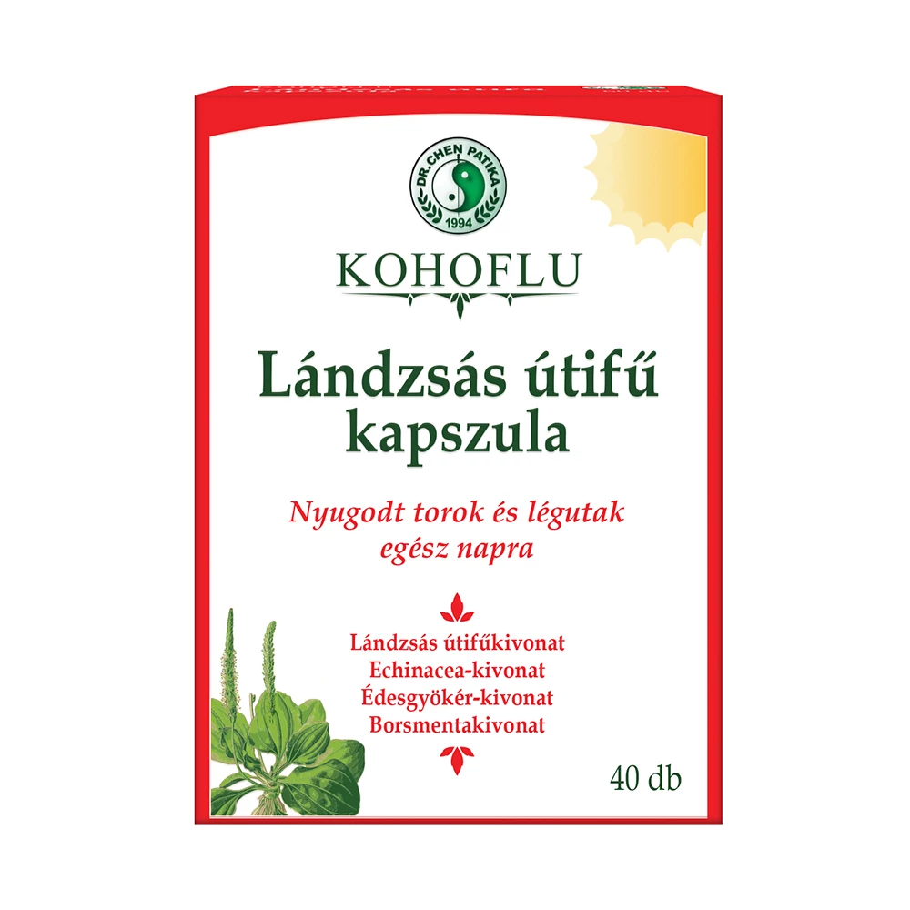 Dr. Chen Kohoflu lándzsás útifű kapszula - nappal – 40 db