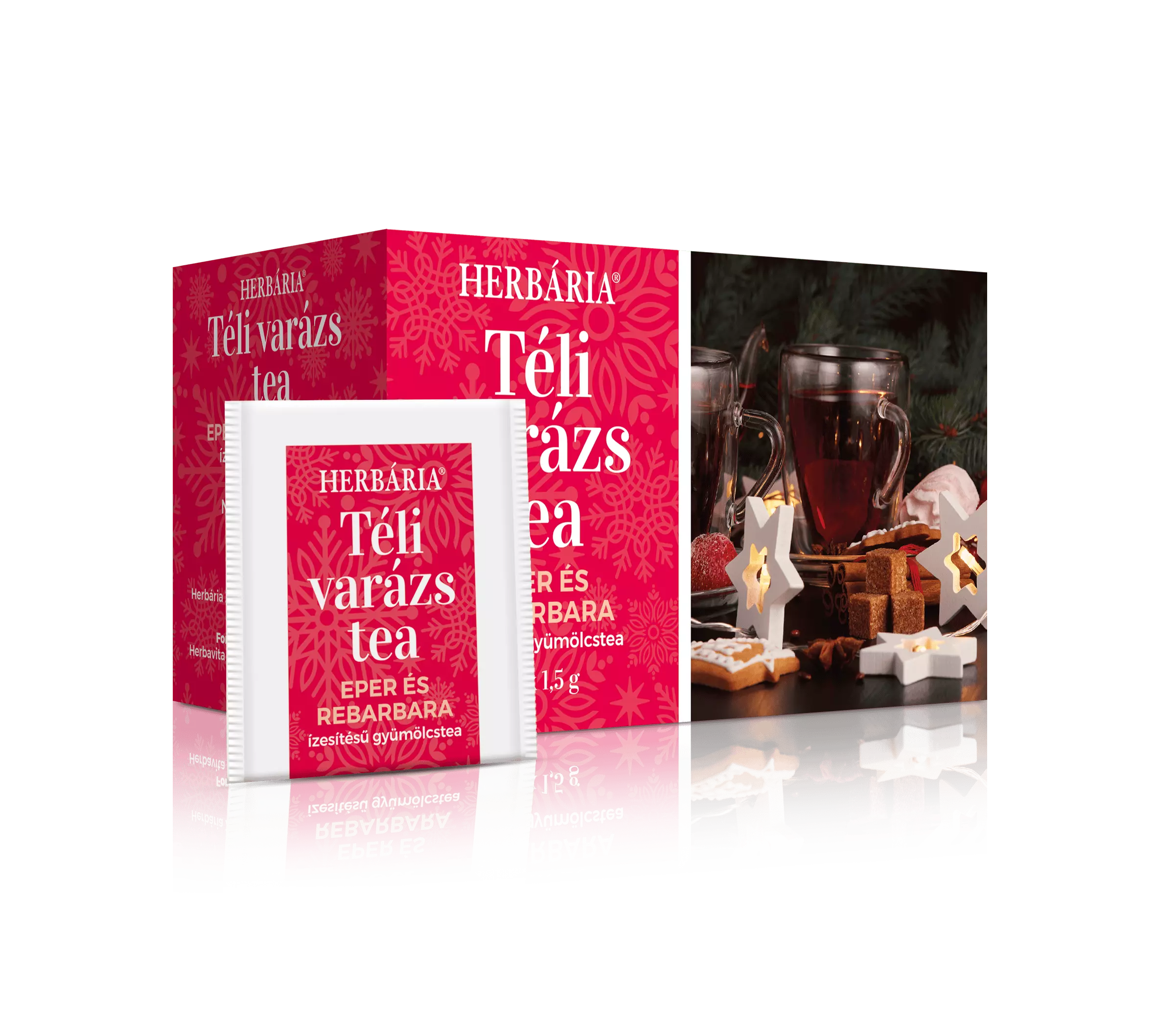 Herbária Téli Varázs eper-rebarbara ízű filter tea