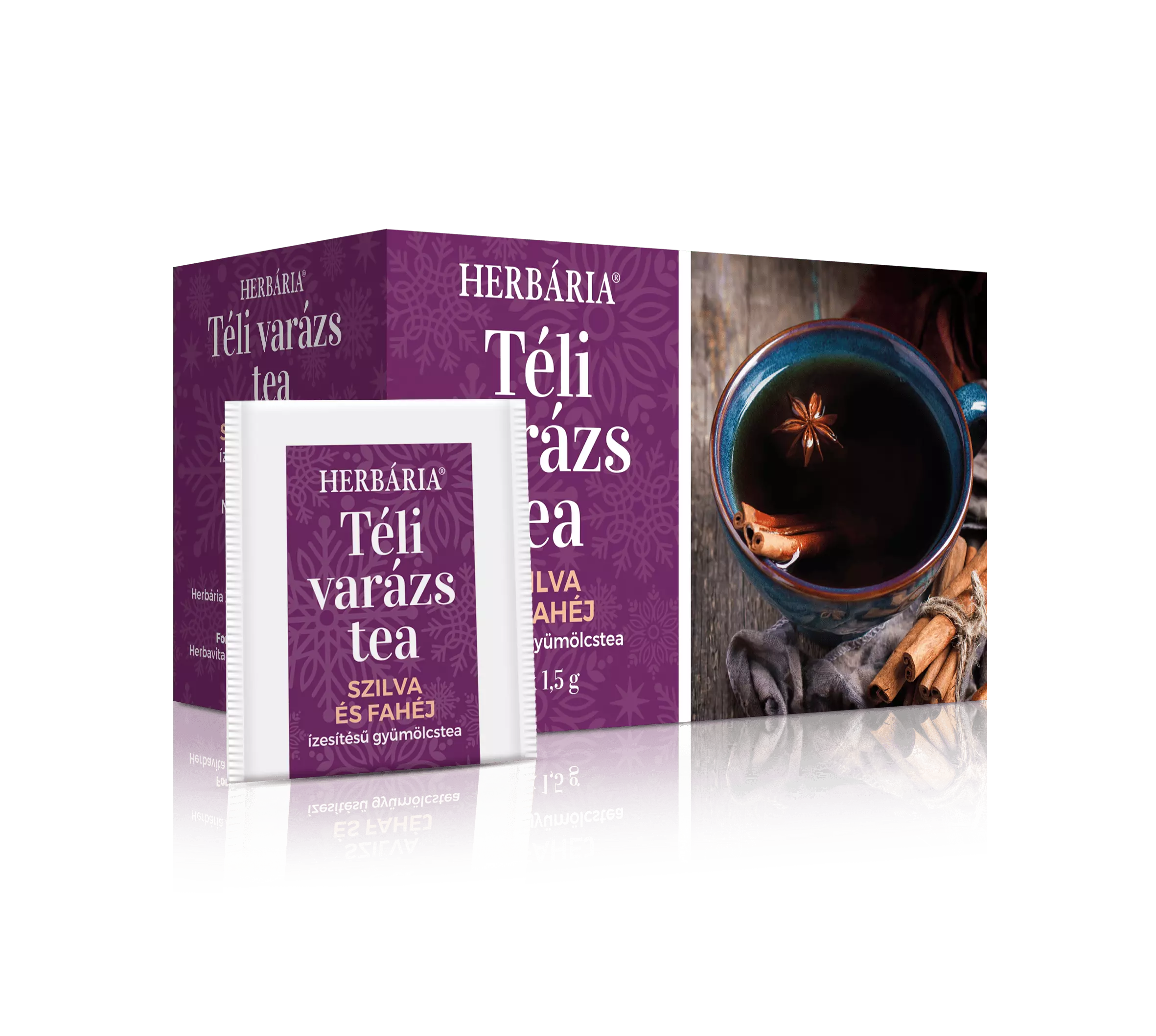 Herbária Téli Varázs szilva-fahéj ízű filter tea