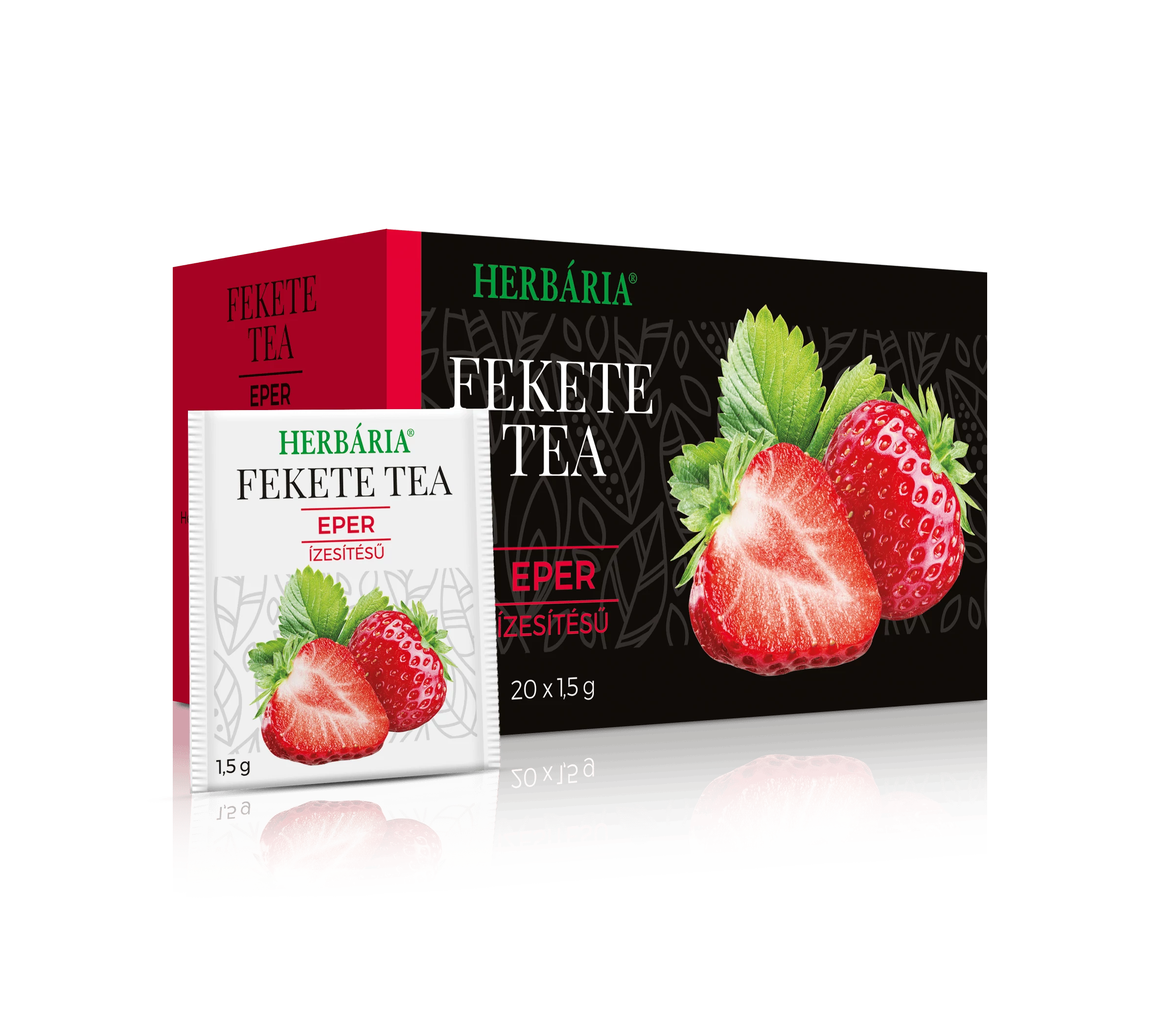 Herbária Eper ízesítésű fekete tea