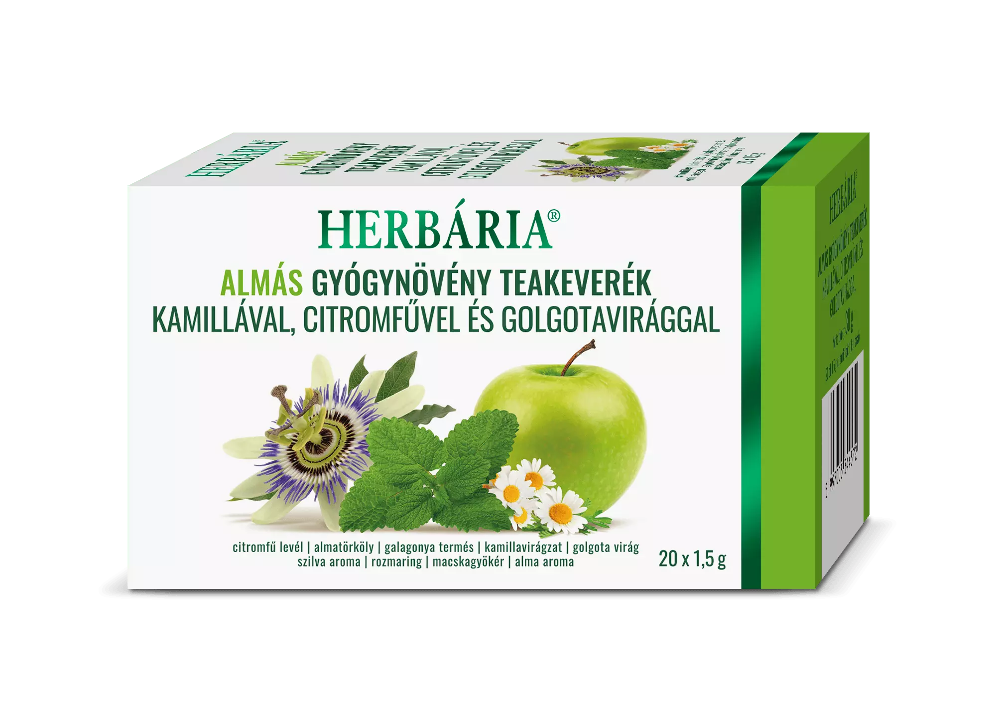 Herbária Almás gyógynövény teakeverék kamillával, citromfűvel és golgotavirággal