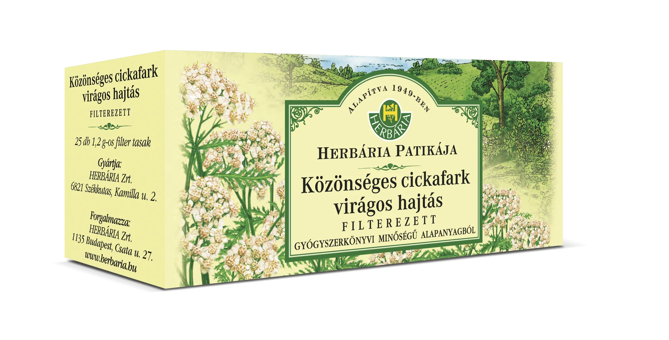 Herbária Közönséges cickafark virágos hajtás (Millefolii herba) filteres