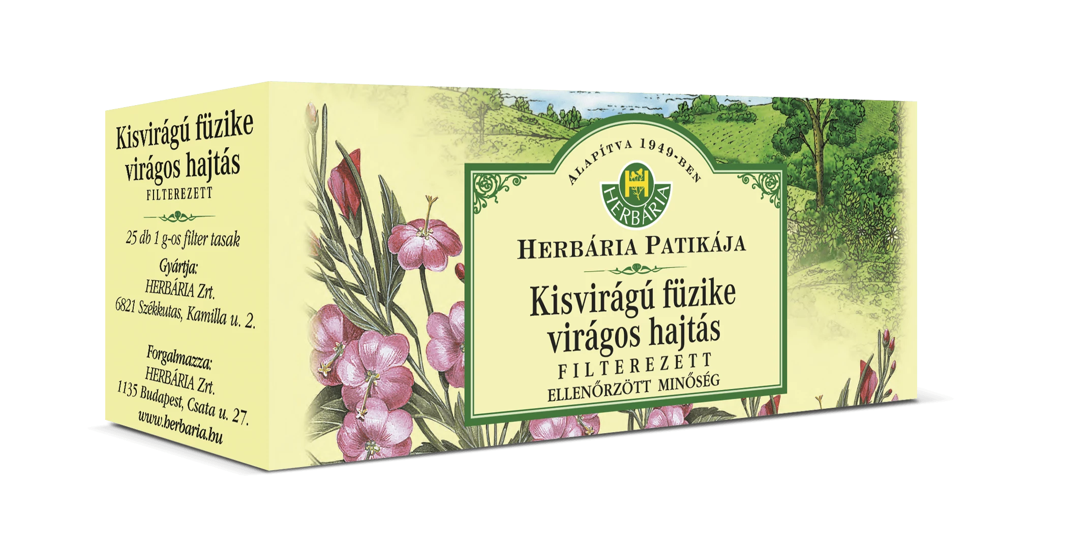 Herbária Kisvirágú füzike virágos hajtás (Epilobii herba) filteres