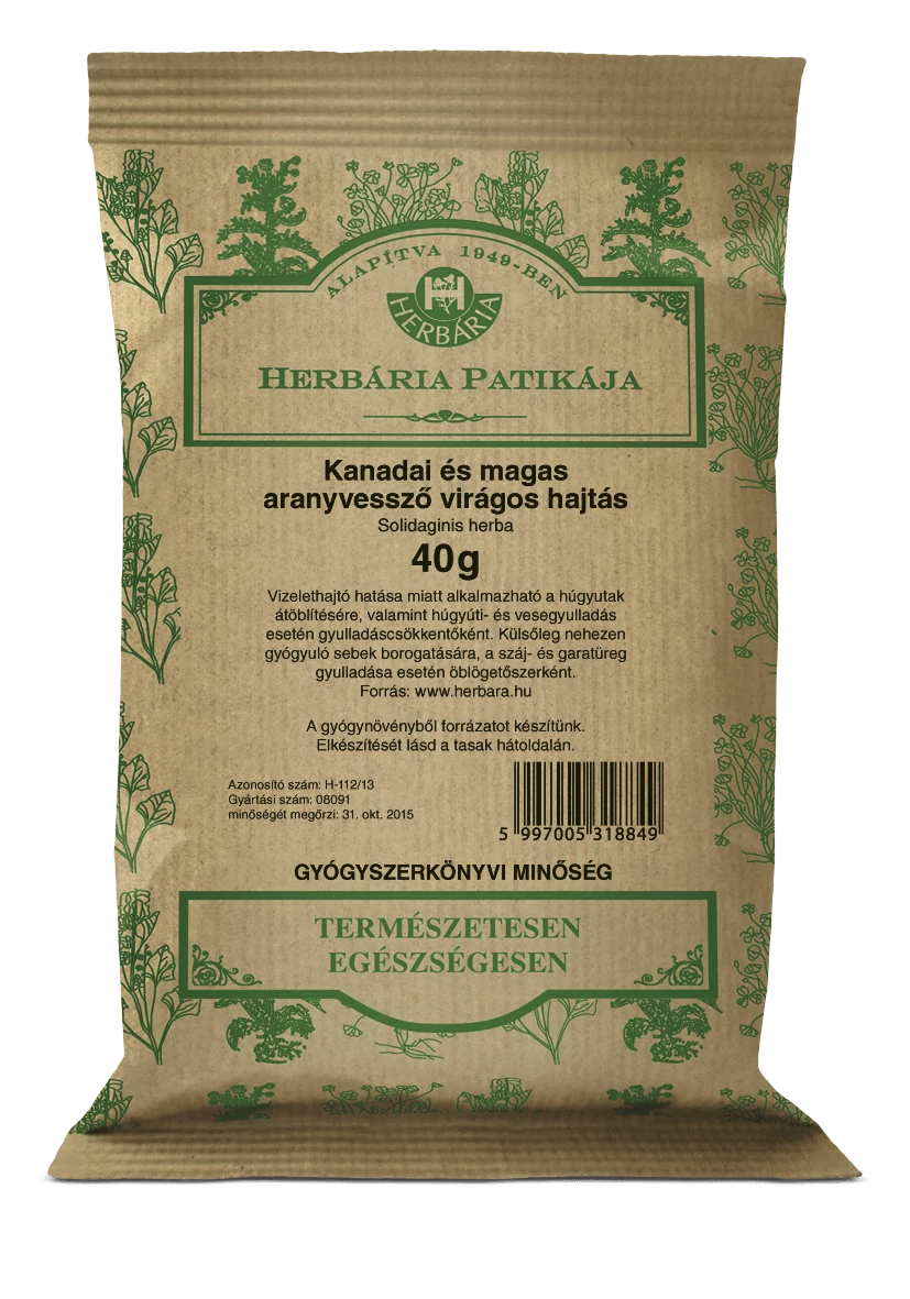 Herbária Kanadai és magas aranyvessző virágos hajtás (Solidaginis herba) 40 g