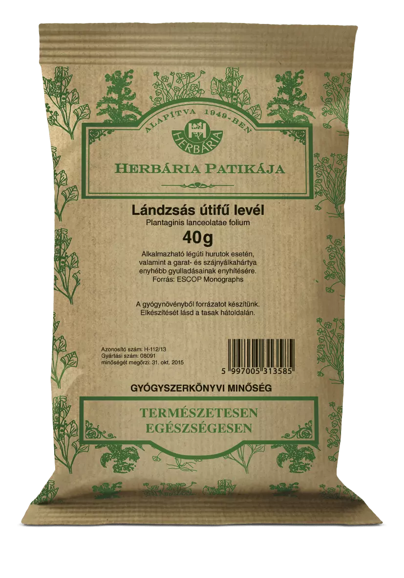 Herbária Lándzsás útifű levél (Plantaginis lanceolatae folium) 40 g