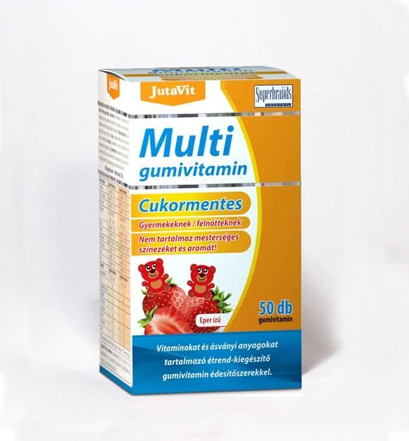 JutaVit Multivitamin Gumi Cukormentes eper ízű - 50 db