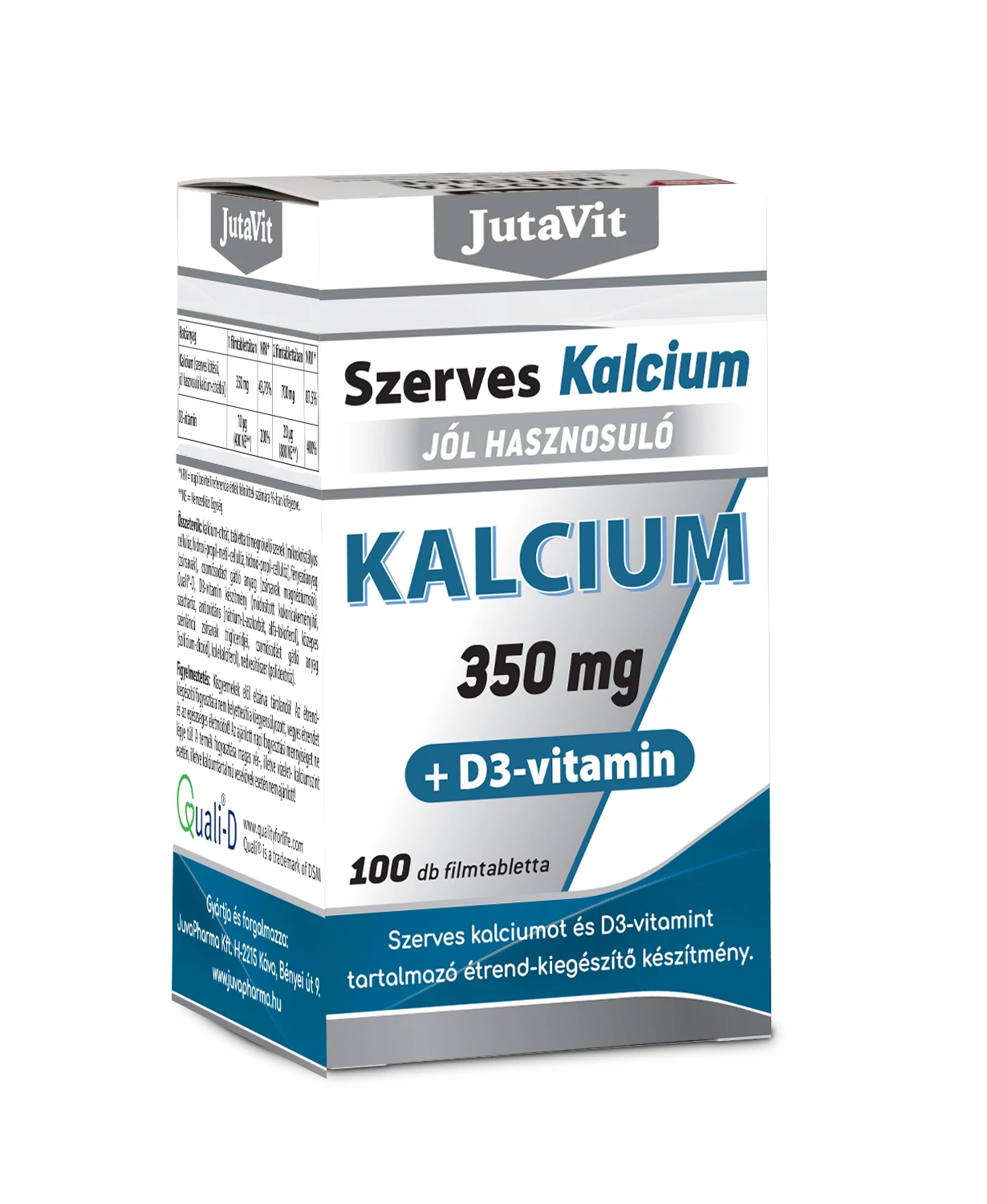 JutaVit Szerves Kalcium 350mg +D3 vitamin - 100 db