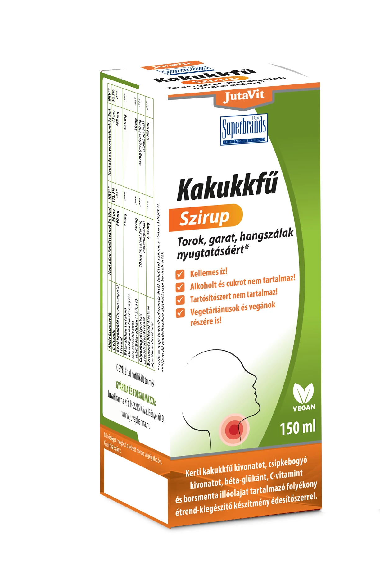 JutaVit Kakukkfű szirup cukormentes 150 ml