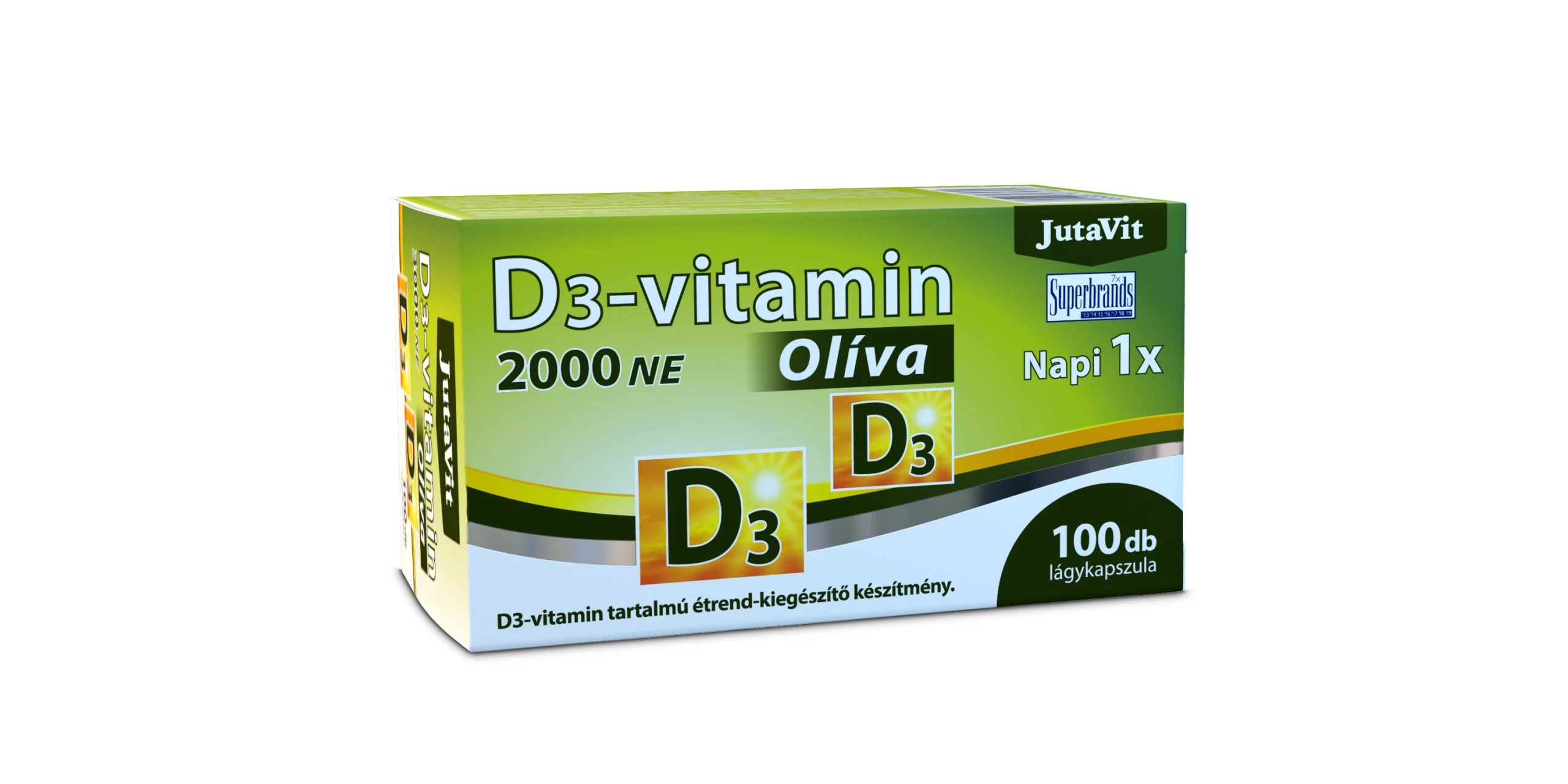 JutaVit D3-vitamin 2000NE Oliva lágykapszula - 100 db