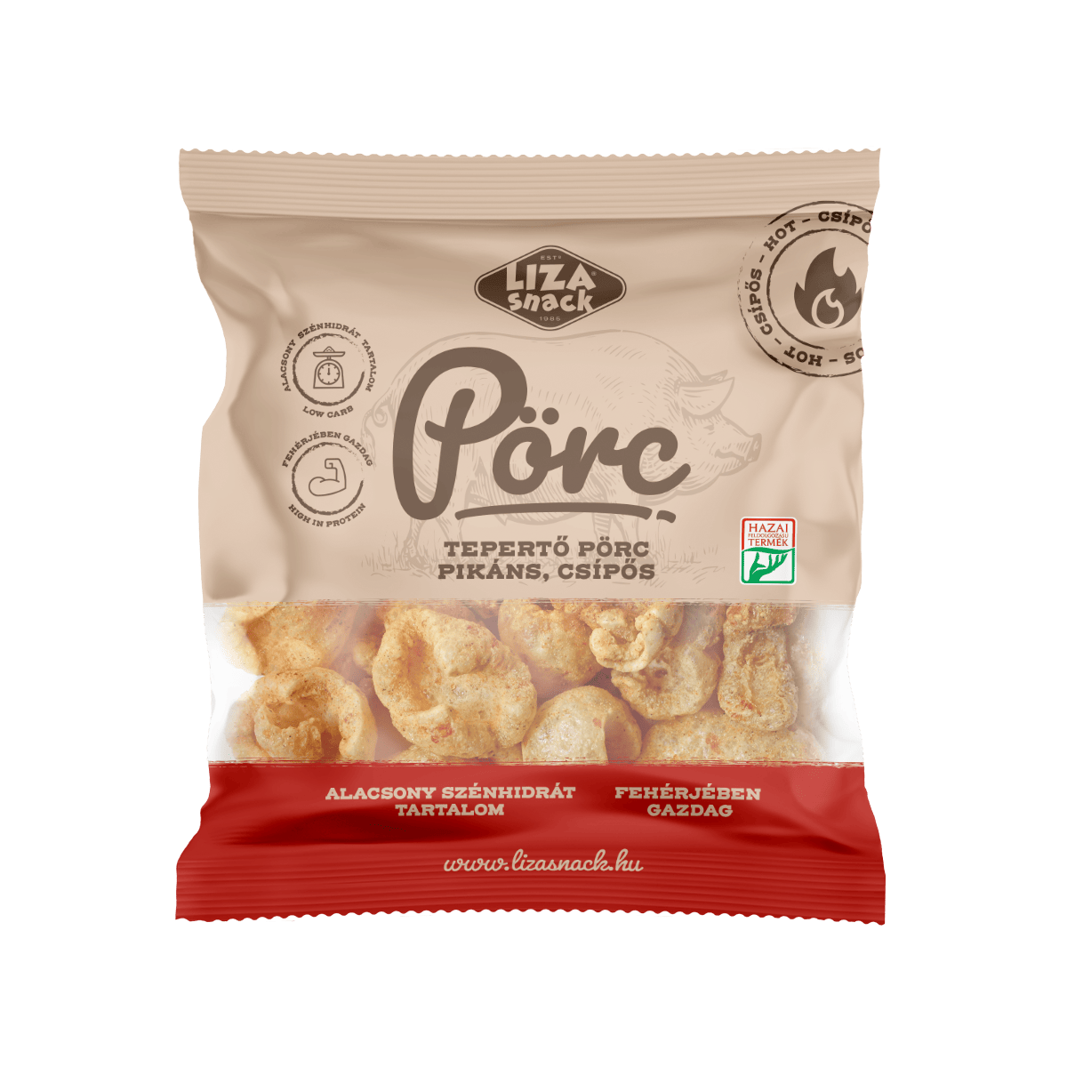 Liza Snack Tepertő pörc pikáns, csípős ízű 30 g 