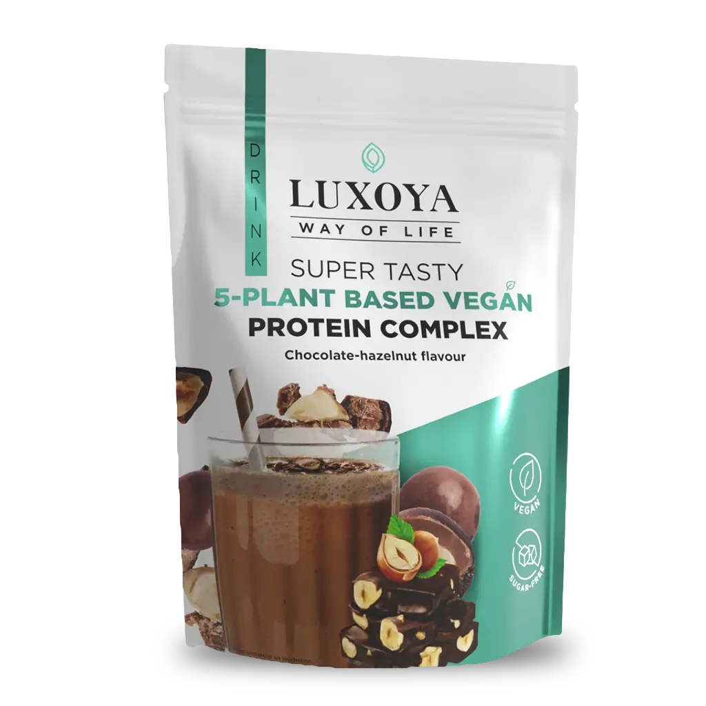 LUXOYA Vegán fehérje italpor 450 g - Csokoládé-Mogyoró ízű
