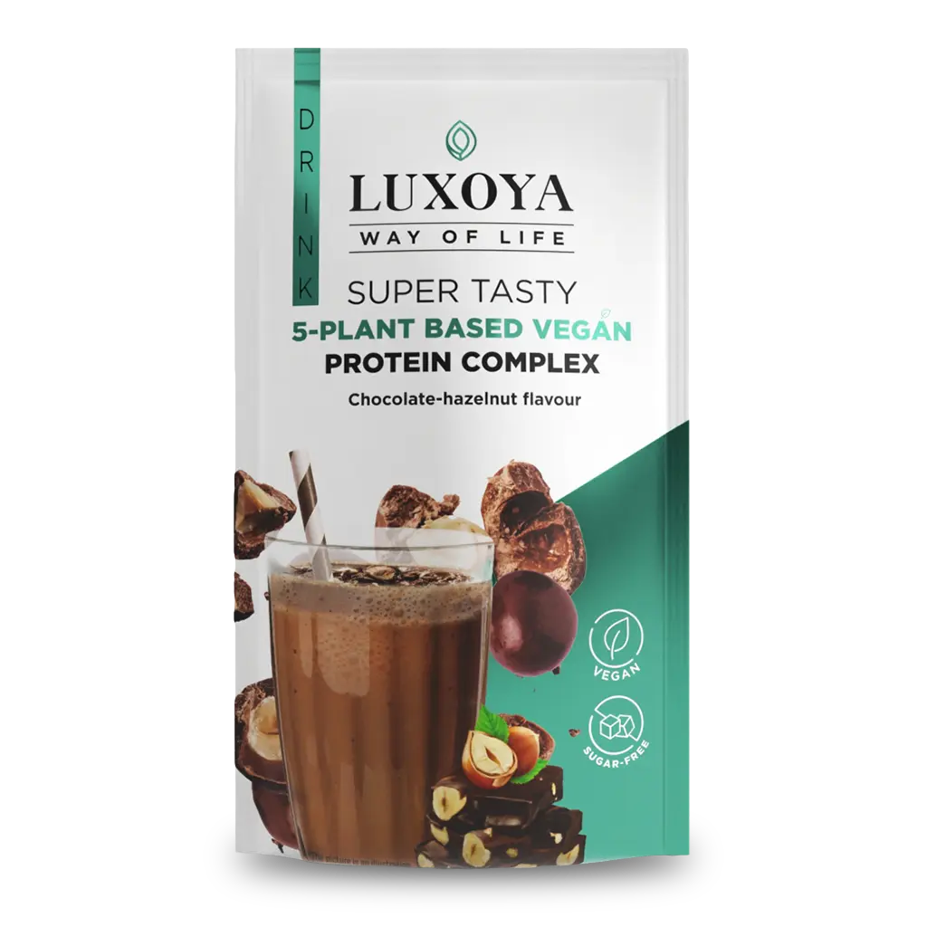 LUXOYA Vegán fehérje italpor 30 g - Csokoládé-Mogyoró ízű