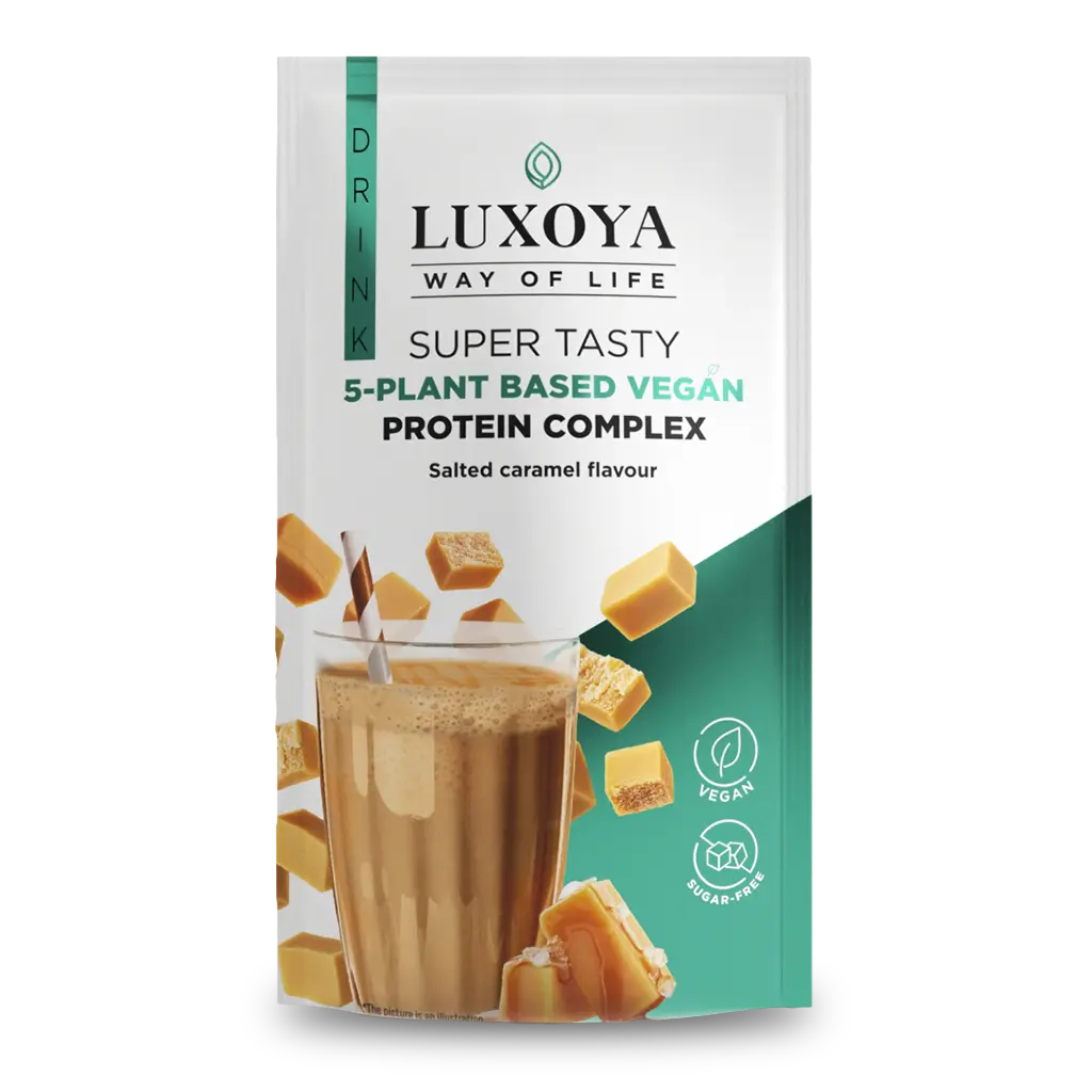 LUXOYA Vegán fehérje italpor 30 g - sós karamella ízű