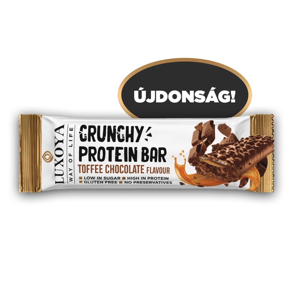 LUXOYA CRUNCHY PROTEIN BAR - ROPPANÓS FEHÉRJE SZELET 45g - Karamella Csokoládé ízű