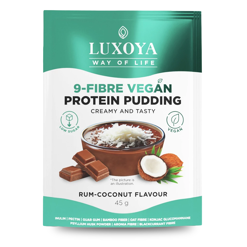LUXOYA 9-Fibre Vegan Protein Pudding 45 g - Rum-Kókusz ízű