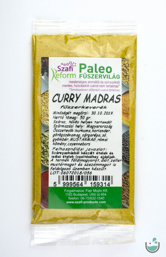 Szafi Reform paleo curry madras fűszerkeverék 50 g
