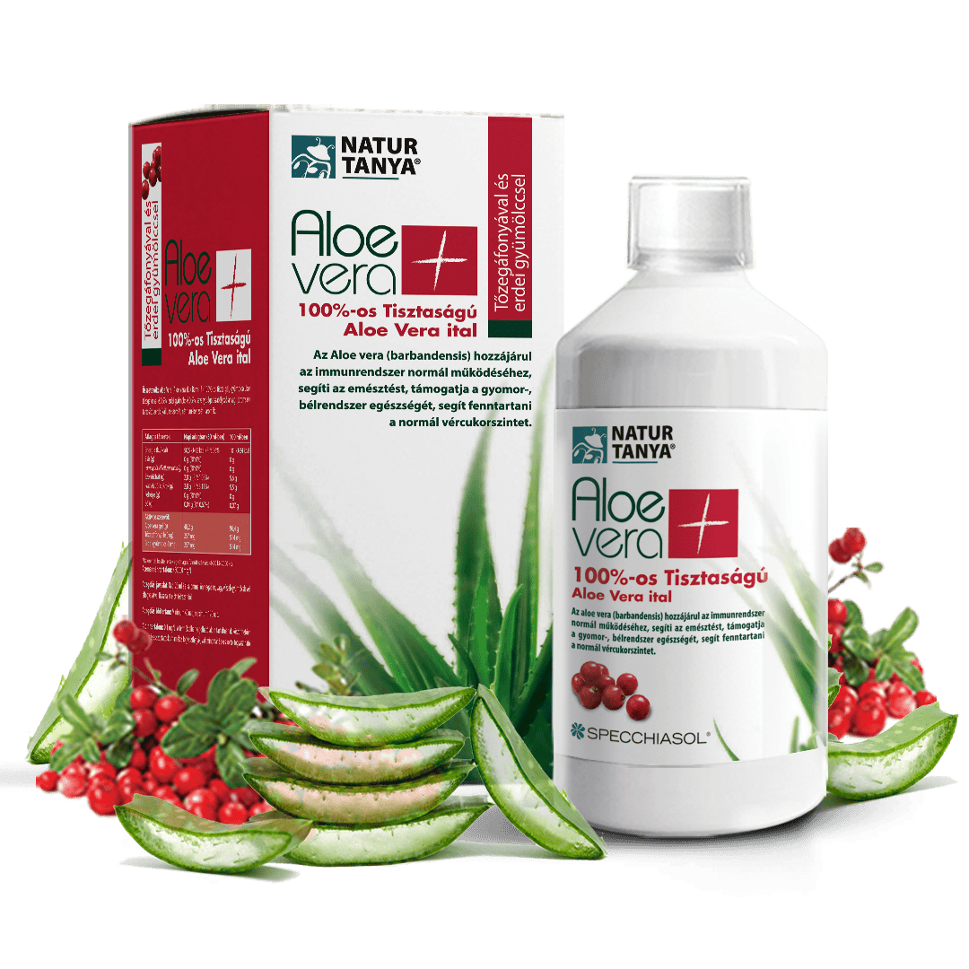 Natur Tanya® S. 100%-os Aloe vera ital, tőzegáfonyával és erdei gyümölccsel 1000 ml