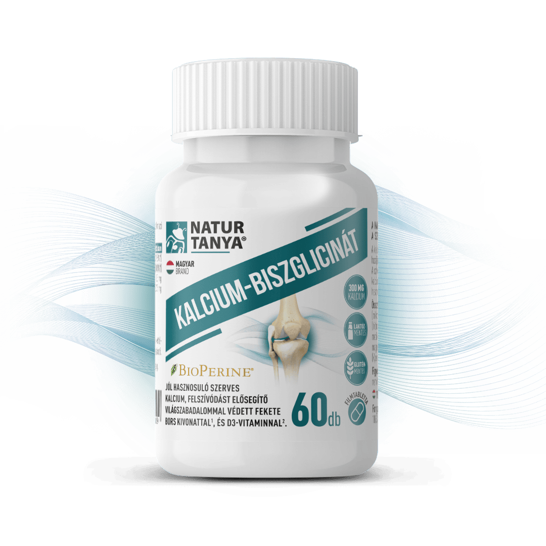 Natur Tanya® KALCIUM-BISZGLICINÁT - világszabadalommal védett BioPerine® és D3-vitamin 60 db