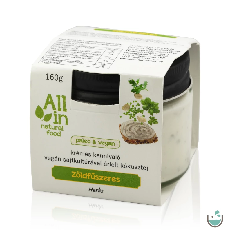 ALL IN natural food Zöldfűszeres vegán sajtkrém 160 g