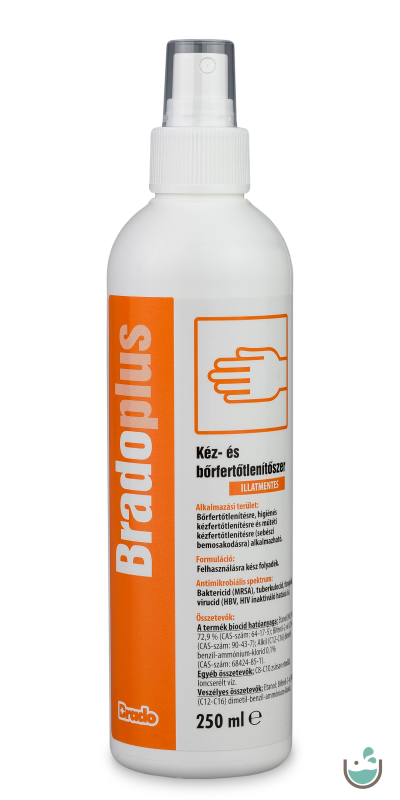 BradoPlus Kéz- és bőrfertőtlenítő pumpás 250 ml