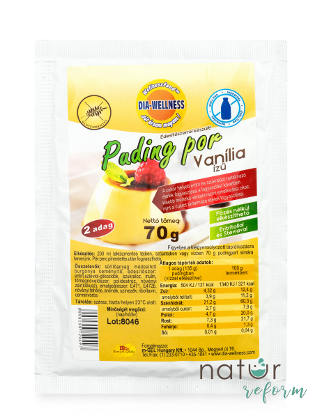 Dia-Wellness Vanília ízű pudingpor (gluténmentes)  70 g