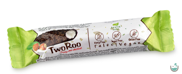 Health Market TwoRoo Citrom-vanília ízű szelet mogyorós étcsokoládéba mártva 30 g