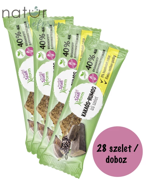 Szafi Reform Kakaós-Rumos ízű szelet kínáló 28x25 g (2 db ajándék)