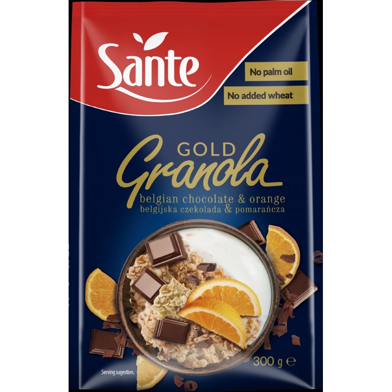 Sante Granola Gold  csokoládés - narancsos ropogós müzli 300 g