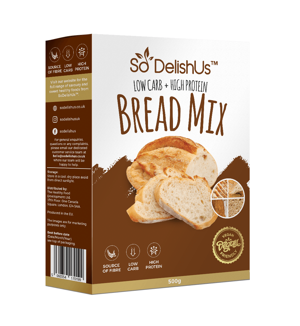 SoDelishUs szénhidrátcsökkentett kenyér lisztkeverék-Bread Mix 500g