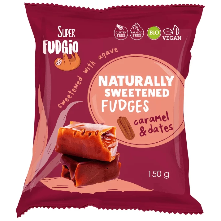 Super Fudgio Bio Tejmentes karamella datolyával és agavéval 150 g