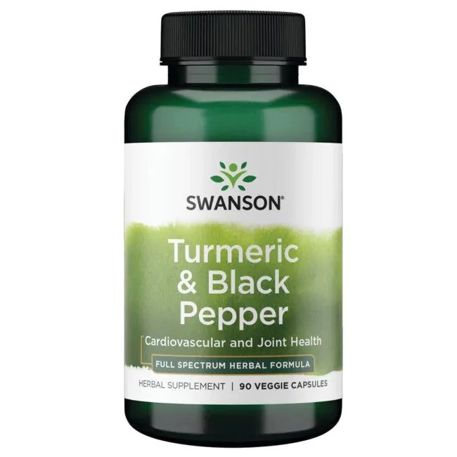 Swanson Turmeric&Black Pepper (Kurkuma+ feketebors) 90 db növényi kapszula